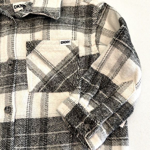 DKNY 4T 2 Piece Set - Flannel Plaid Button-Down Shirt & Leggings. NWT - Picture 5 of 13